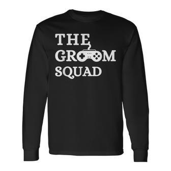 Groom Squad Wedding Bachelor Party Groomsmen Game Party Long Sleeve T-Shirt - Monsterry
