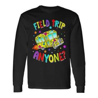 Groovy Field Fun Day Trip Anyone School Bus Driver Long Sleeve T-Shirt | Mazezy