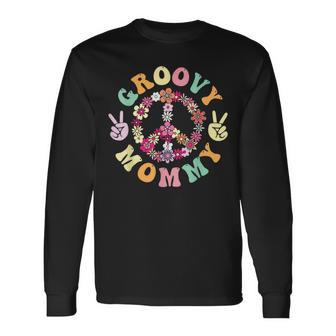 Groovy Mommy Retro Dad Matching Family 1St Birthday Party Long Sleeve T-Shirt | Mazezy CA