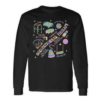 Groovy Occupational Therapy Ot Month Therapist Assistant Ota Long Sleeve T-Shirt | Mazezy