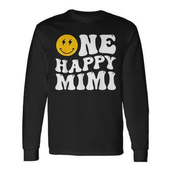 Groovy One Happy Dude Mimi 1St Birthday Family Matching Long Sleeve T-Shirt - Seseable