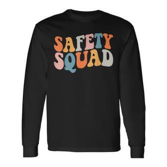 Groovy Safety Squad Workplace Safety Officer Awareness Long Sleeve T-Shirt | Mazezy