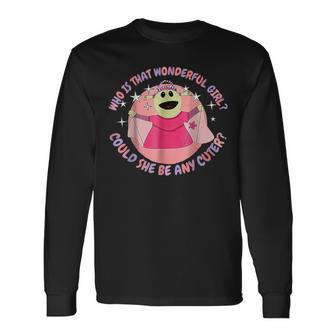 Groovy Could She Be Any Cuter Long Sleeve T-Shirt - Monsterry
