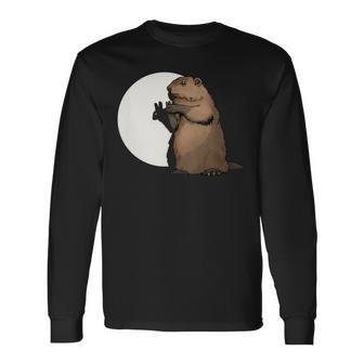 Groundhog Day Shadow Puppet Long Sleeve T-Shirt - Monsterry