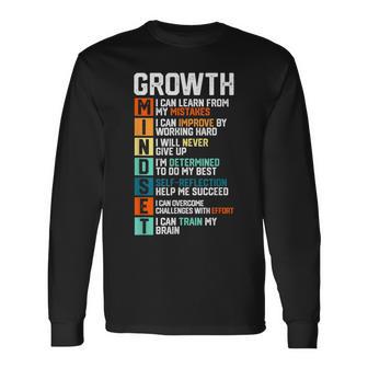 Growth Mindset Definition Motivational Quotes Long Sleeve T-Shirt - Monsterry AU