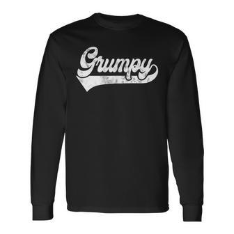 Grumpy Vintage Retro Father's Day For Papa Grandpa Long Sleeve T-Shirt - Monsterry