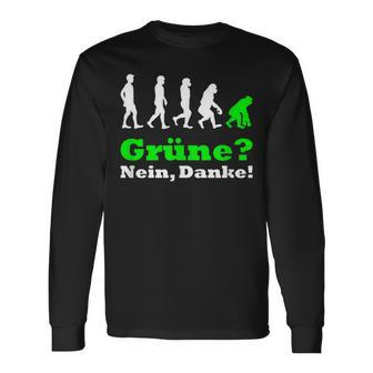 Grüne Nein Danke German Black Langarmshirts - Seseable