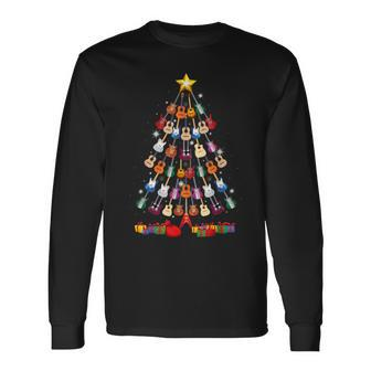 Guitar Christmas Tree Guitarist Merry Xmas Long Sleeve T-Shirt - Thegiftio UK