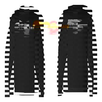 Guitar Lake Shadow Love Guitar Colorado Flag Long Sleeve T-Shirt | Mazezy