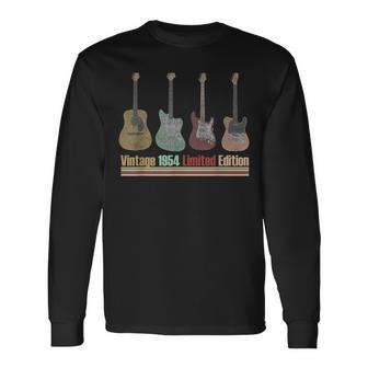 Guitar Lover 70 Year Old Vintage 1954 Limited Edition Long Sleeve T-Shirt - Monsterry AU