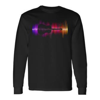 Guitar And Music Wave Long Sleeve T-Shirt | Mazezy