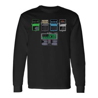 Guitar Pedals T Classic Rock Effects Guitarist Long Sleeve T-Shirt - Monsterry AU