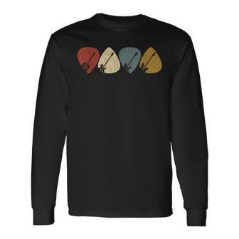 Guitar Pick For Guitarist Retro Vintage Short Sleeve Long Sleeve T-Shirt - Monsterry AU