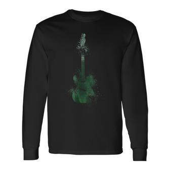 Guitar Player  Guitar Motif Silhouette Langarmshirts - Seseable
