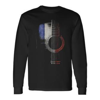 Guitar Shadow France Flag Long Sleeve T-Shirt | Mazezy AU