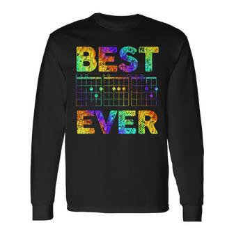 Guitarist Father Best Dad Ever D A D Chord Father's Day Long Sleeve T-Shirt - Seseable