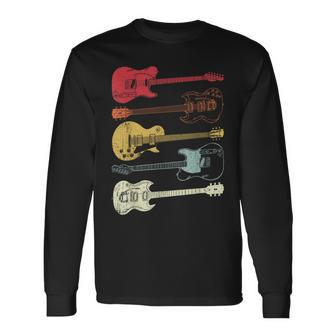 Guitarras Músico Retro Vintage Regalo Camiseta Camiseta de manga larga - Seseable