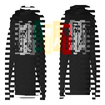 Guitarras Retro Guitarrista Bajo Eléctrico Rock Music Camiseta de manga larga - Regaloses