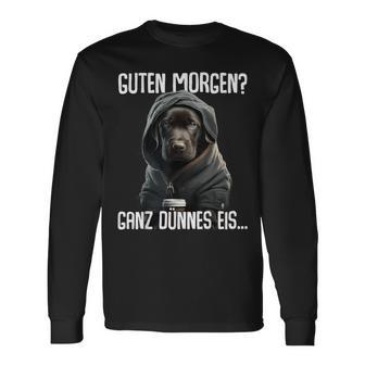 Guten Morgen Ganz Dünnes Ice Morgenmuffel Labrador Puppy Langarmshirts - Seseable