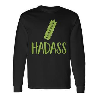 Hadass Sukkot 4 Species Jewish Holiday Cool Humor Novelty Long Sleeve T-Shirt - Monsterry