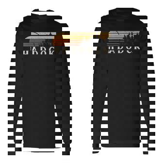 Haddock Ga Vintage Evergreen Sunset Eighties Retro Long Sleeve T-Shirt | Mazezy