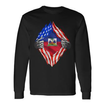 Haiti American Haitian Flag Day Haiti Roots Long Sleeve T-Shirt - Monsterry DE