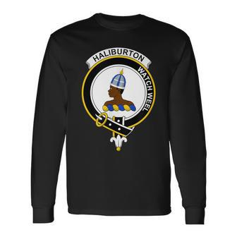 Haliburton Coat Of Arms Family Crest Long Sleeve T-Shirt - Monsterry UK