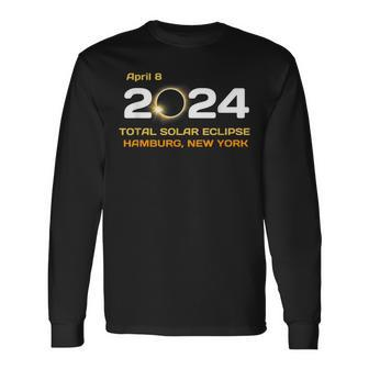 Hamburg New York April 8 2024 Solar Eclipse Ny Long Sleeve T-Shirt | Mazezy CA