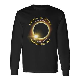 Hamburg New York Solar Eclipse Totality April 8 2024 Long Sleeve T-Shirt - Seseable