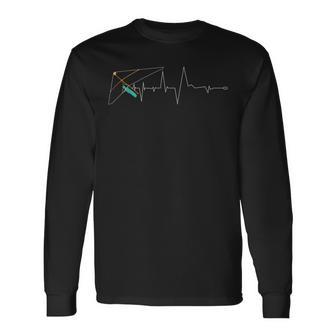 Hang Gliding T Heartbeat Pulse Long Sleeve T-Shirt - Monsterry UK