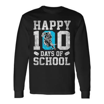 Happy 100 Days Of School Hockey Lovers Boys Girls Long Sleeve T-Shirt - Seseable