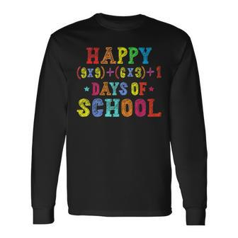 Happy 100 Days Of School Math Formula 100Th Day Teacher Long Sleeve T-Shirt - Monsterry CA