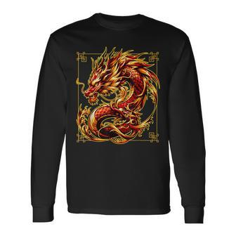 Happy Chinese New Year 2024 Lunar New Year Red Dragon Long Sleeve T-Shirt | Mazezy AU