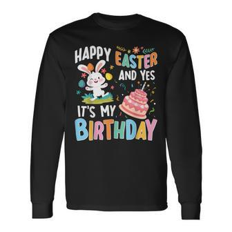 Happy Easter It's My Birthday Bunny Toddler Boys Girls Long Sleeve T-Shirt | Mazezy