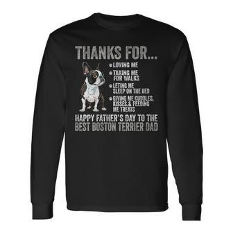 Happy Father’S Day To The Best Boston Terrier Dad Long Sleeve T-Shirt - Thegiftio UK