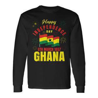 Happy Ghana Independence Day Ghanaian Ghana Flag Long Sleeve T-Shirt | Mazezy CA