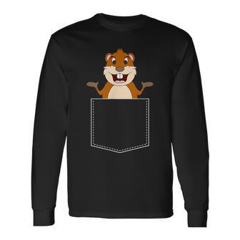 Happy Groundhog Day Pocket Punxsutawney Shadow Long Sleeve T-Shirt - Monsterry