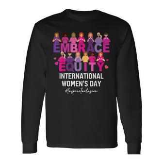 Happy International Women's Day March 2024 Inspire Inclusion Long Sleeve T-Shirt - Seseable