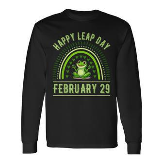 Happy Leap Day February 29 Leaping Leap Year Rainbow Long Sleeve T-Shirt - Seseable