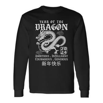 Happy New Year 2024 Chinese New Year 2024 Year Of The Dragon Long Sleeve T-Shirt - Thegiftio UK