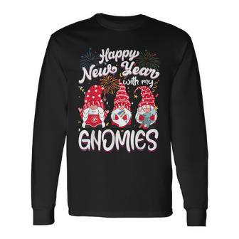 Happy New Year 2024 Gnomes Family Cheers Party New Years Eve Long Sleeve T-Shirt | Mazezy