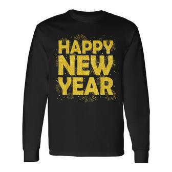 Happy New Year Nye Party 2024 New Years Eve Confetti Long Sleeve T-Shirt - Seseable