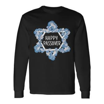 Happy Passover 2024 Star Of David Pesach Jewish Matzo Long Sleeve T-Shirt - Monsterry AU