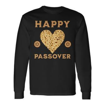 Happy Passover Jewish Passover Seder Matzah Long Sleeve T-Shirt - Seseable