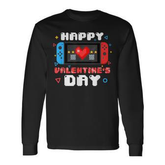 Happy Valentines Day Video Game Controller Heart Toddler Boy Long Sleeve T-Shirt - Seseable