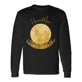 Harvest Moon Apparel For September Full Moon Phase Calendar Long Sleeve T-Shirt - Seseable