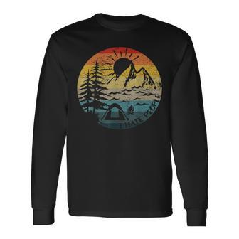 I Hate People Vintage Sun Retro Camping Hiking Long Sleeve T-Shirt - Monsterry CA