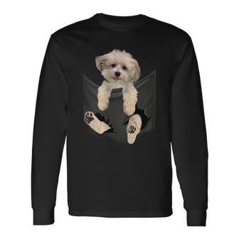 Havanese Dog In Pocket Havanezer Puppy Langarmshirts - Geschenkecke