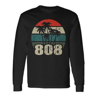 Hawaii 808 Oahu Waikiki Maui Kona Kauai Hawaiian Area Code Long Sleeve T-Shirt - Monsterry AU