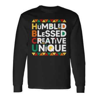 Hbcu Humbled Blessed Creative Unique Historical Black Long Sleeve T-Shirt - Seseable